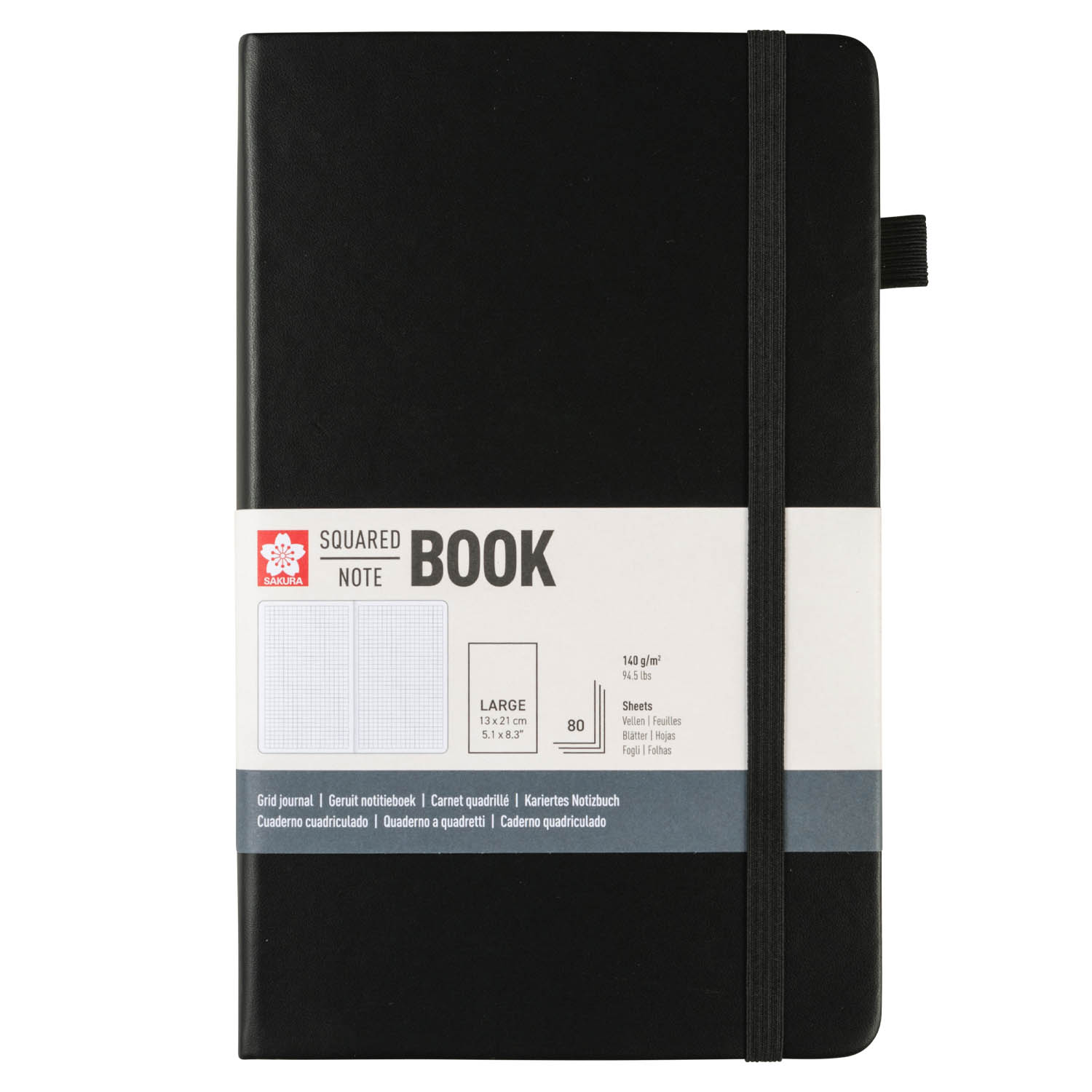 Libreta Sakura Hoja Crema con Cuadros 13x21cm
