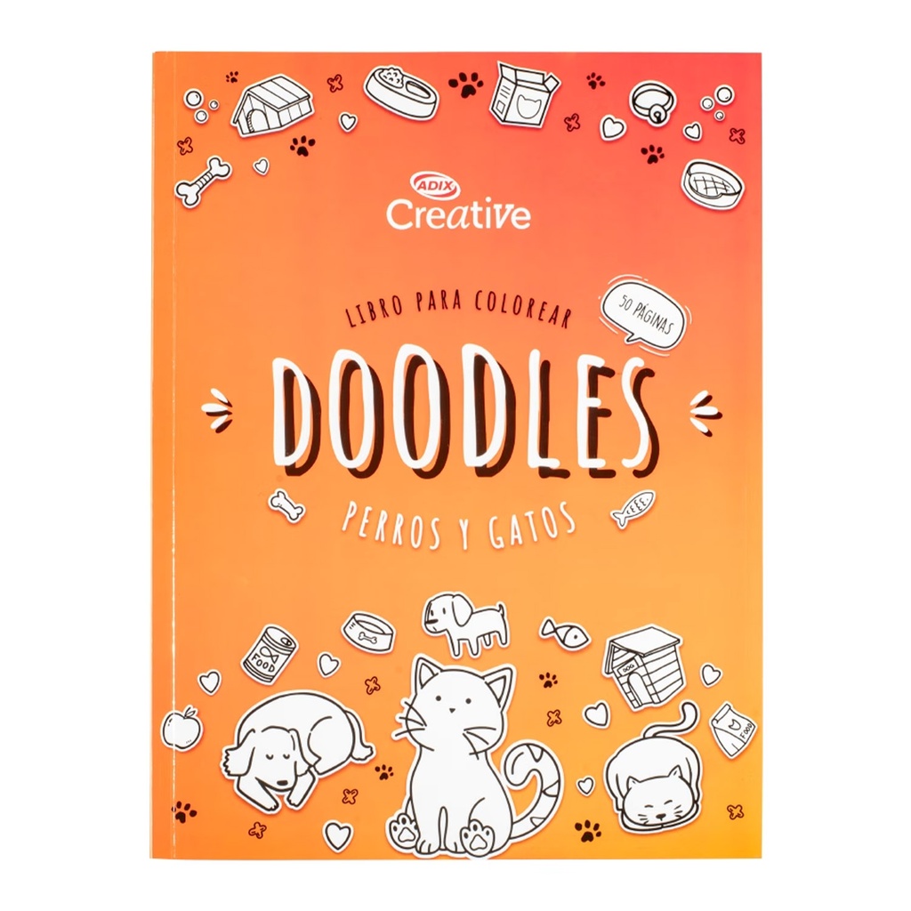 Libro para Colorear Doodles Perro/Gato Adix