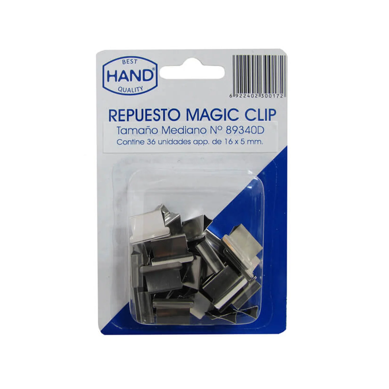 Repuestos para Magic Clip color plata 16x5mm (36ud)