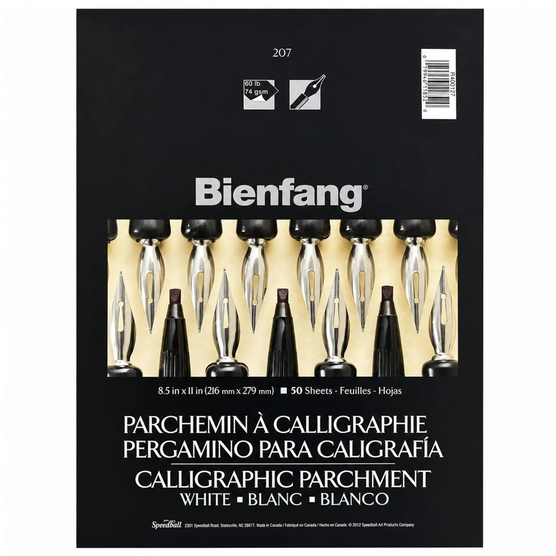 Block Bienfang Papel Pergamino Caligrafía 21.6x27.9cm 74gr. 50hj