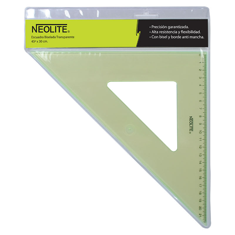 [N105002] Escuadra Biselada Neolite Verde Angulos (45° - 60°) 30cm (45°)