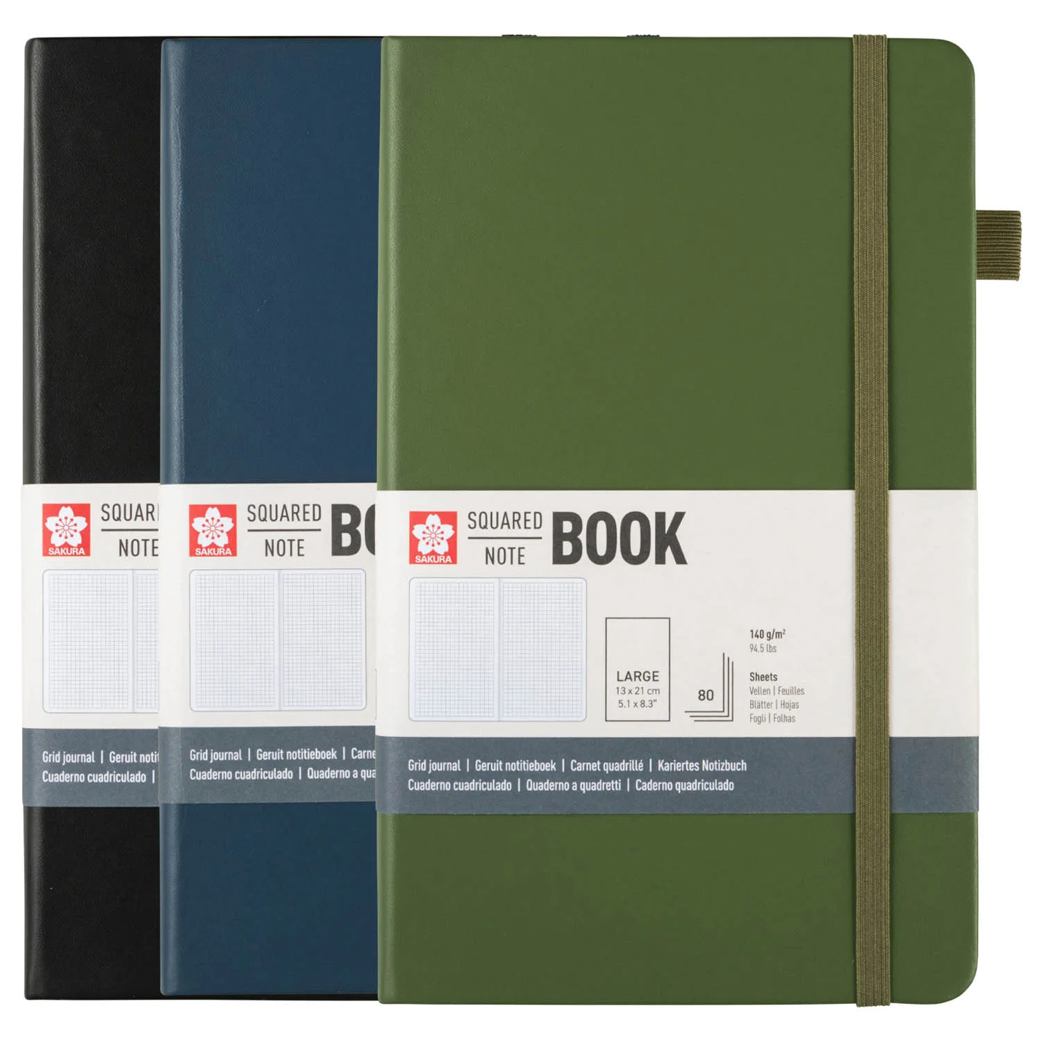 Libreta Sketchbook Sakura Hoja Crema con Cuadros 13x21cm