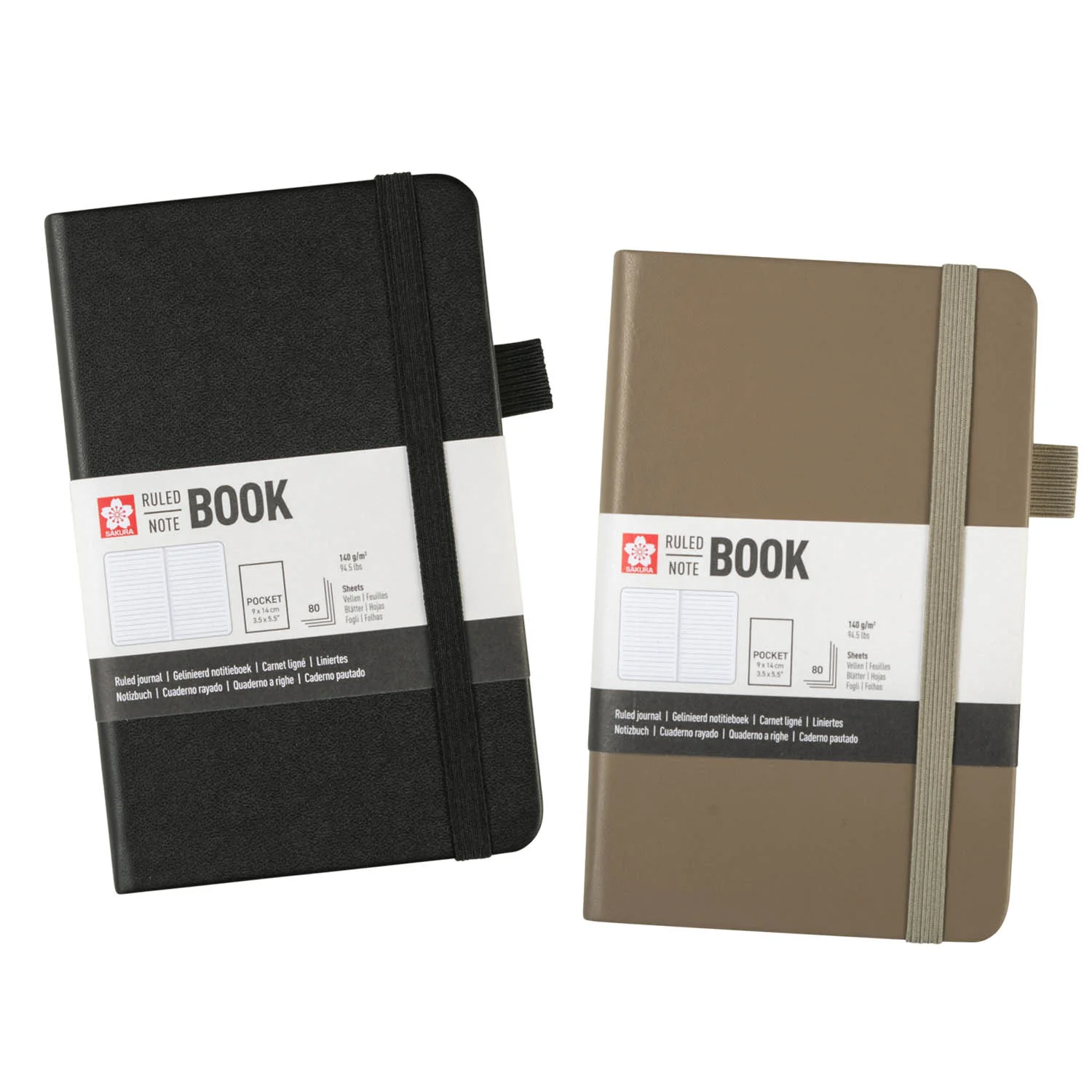 [94147101] Libreta Sketchbook Sakura Hoja Crema con Lineas 9x14cm (Negro)