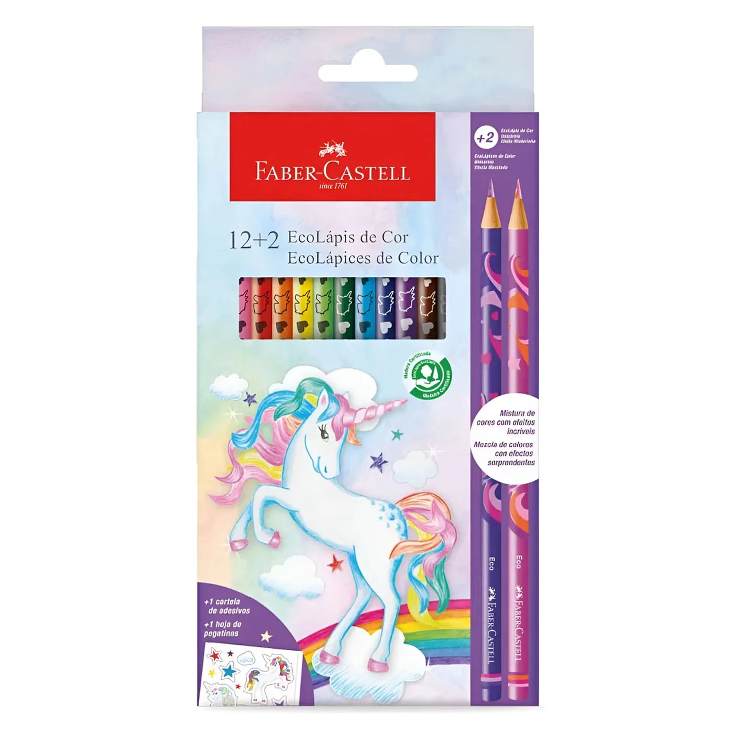 Lápices Faber-Castell Ecolápices Unicornio 12+2 Colores