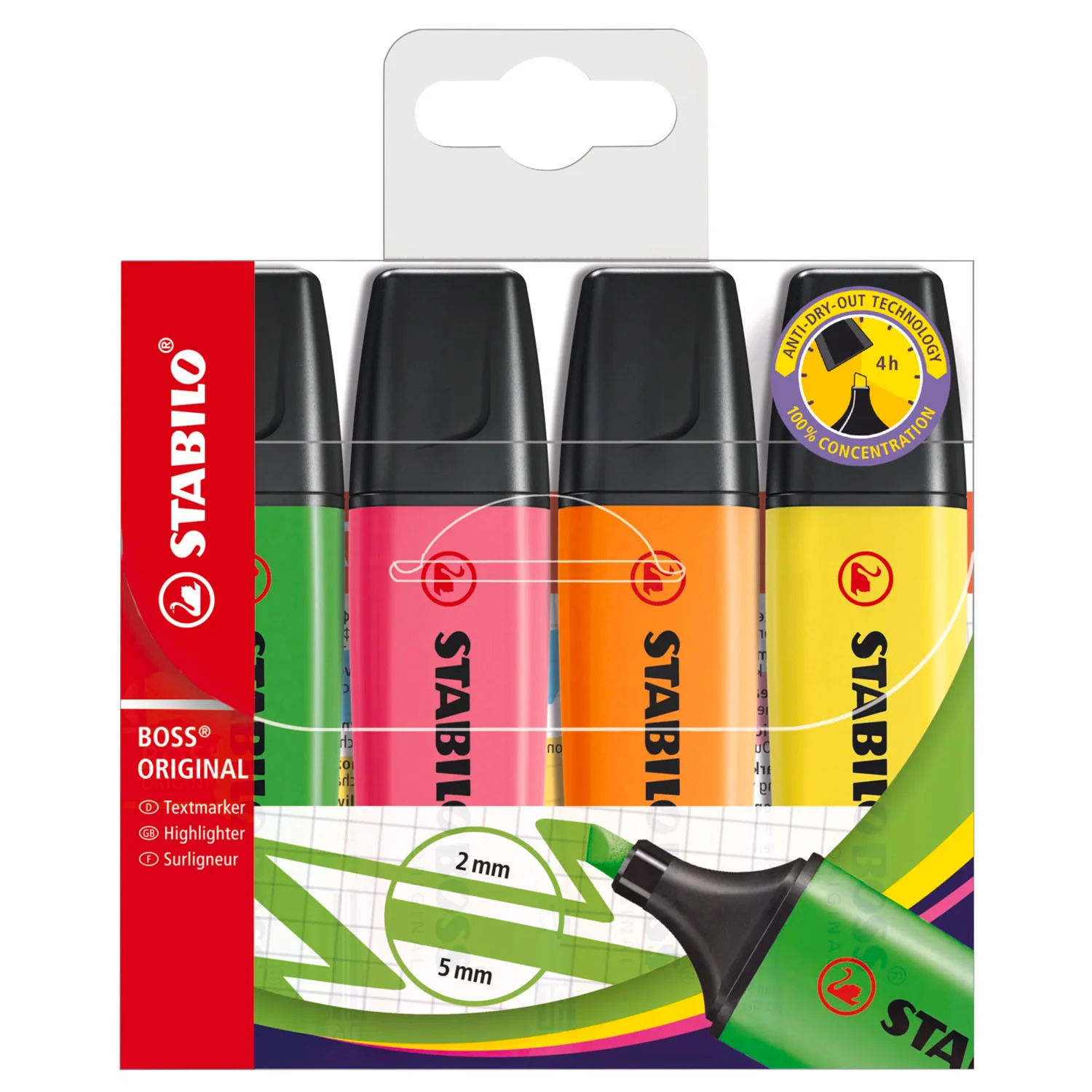 [SB1124] Set Destacadores Stabilo Boss Fluor 4 Uds.