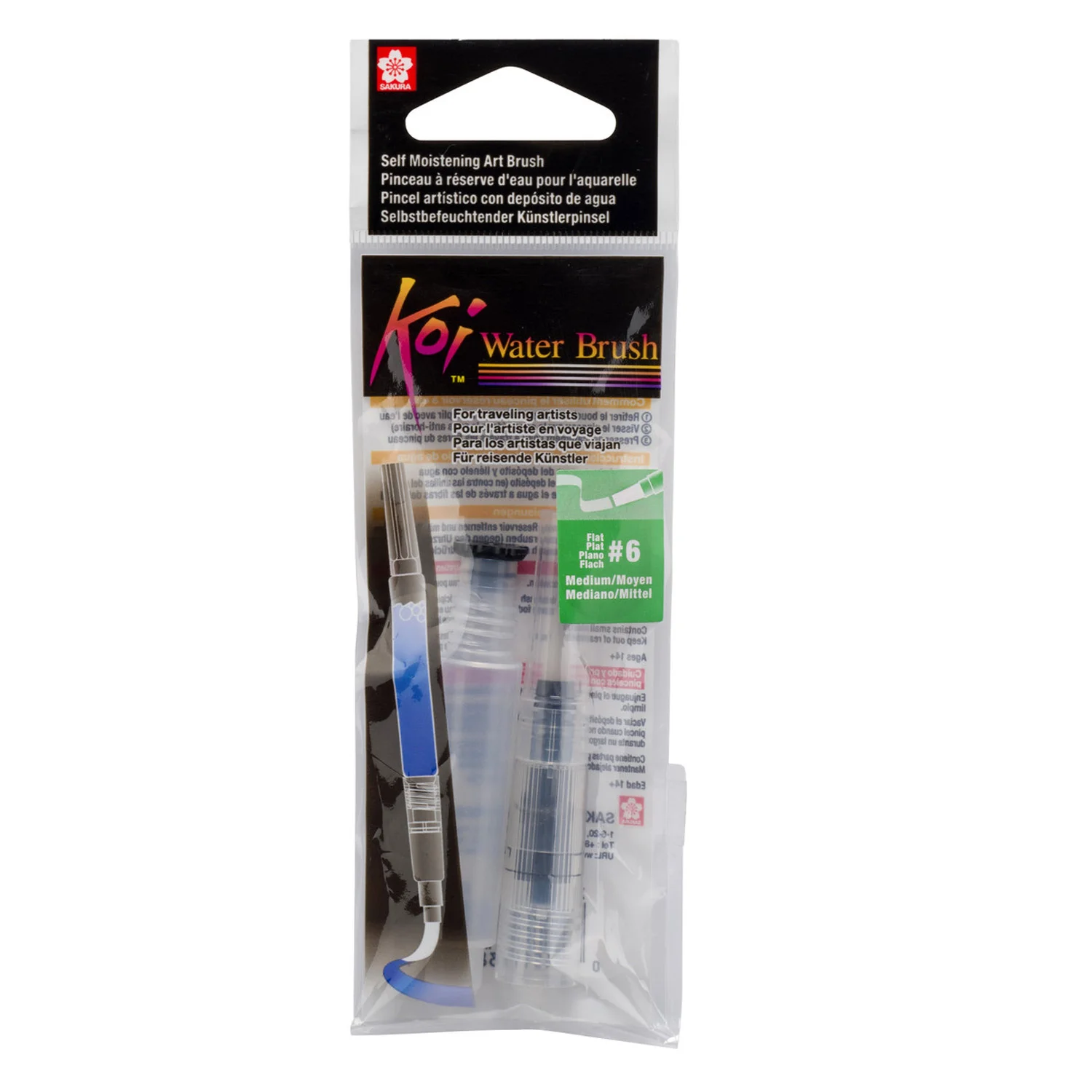 [XQF-M] Pincel Recargable Sakura Koi Waterbrush 4ml Barril Corto (F #6 TABLEADO)