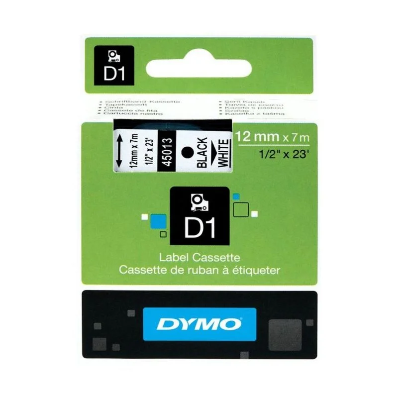 Etiqueta para Rotuladora Label Manager 12mm X 7m Negro / Blanca
