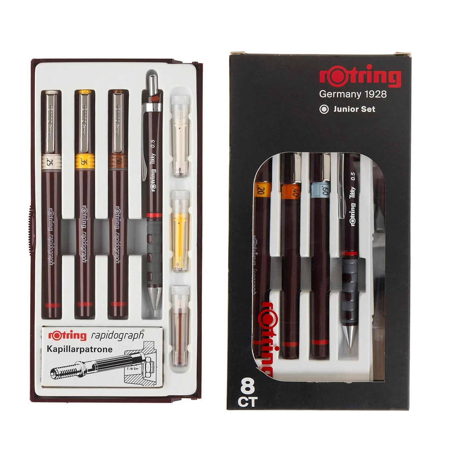 [S0699480] Tiralíneas Recargables Rotring Rapidograph (Junior) (0.25/0.35/0.5mm+1)
