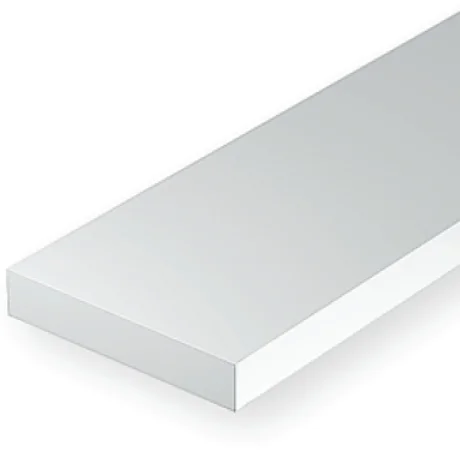 Perfiles Rectangulares de poliestireno blanco 35cm (1ud) (2x4.8mm)