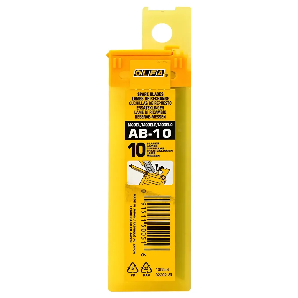 [AB-10] Hojas de repuesto Olfa 9mm universales con contenedor (10ud)