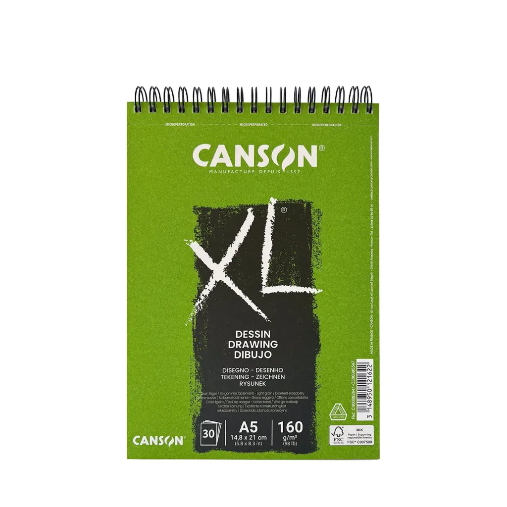[C400082841] Croquera Dibujo Canson XL Dessin A5 160gr 30Hj