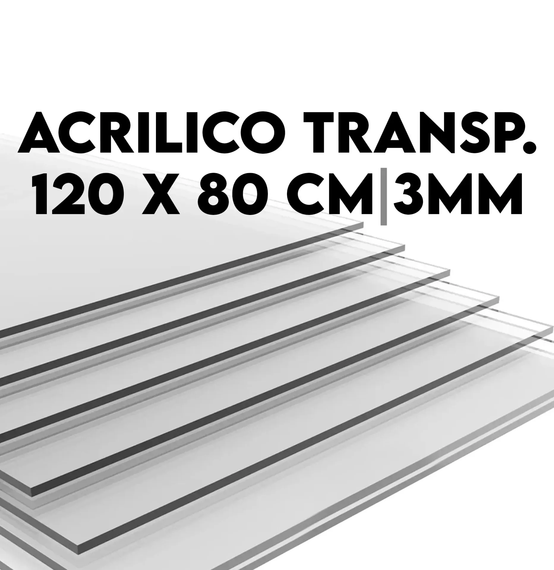 Mica de Acrílico Transparente 120x80cm 3mm