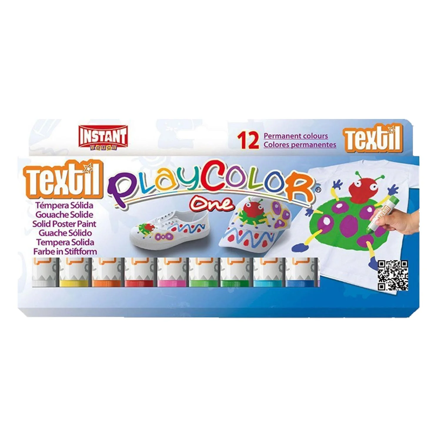 Témpera Sólida para Textiles Playcolor 12 Colores