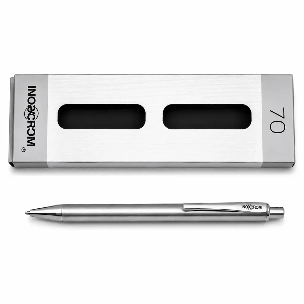 Bolígrafo Inoxcrom Inox70 Acero Punta Media Tinta Azul