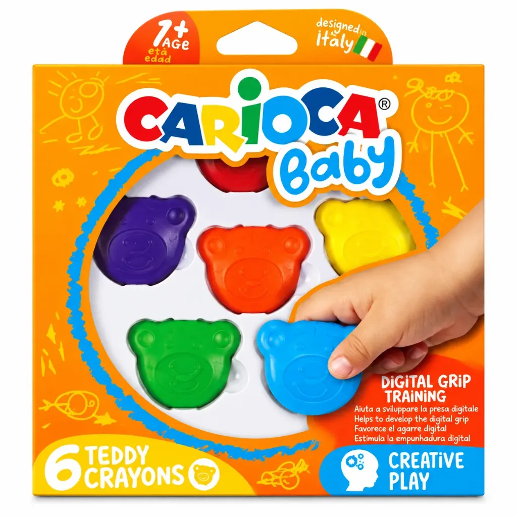 Crayones Carioca Teddy Baby (6 colores)