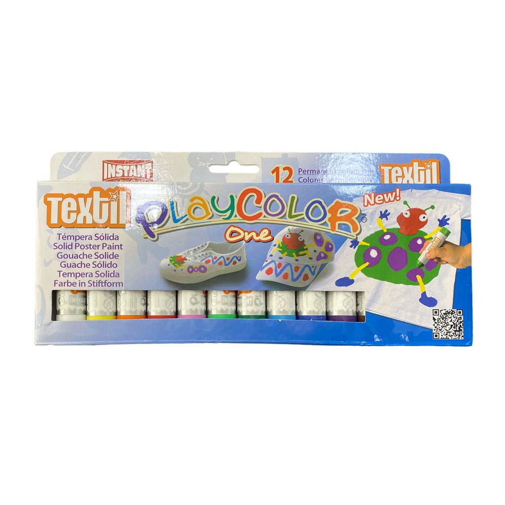 Témpera Sólida para Textiles Playcolor 12 Colores