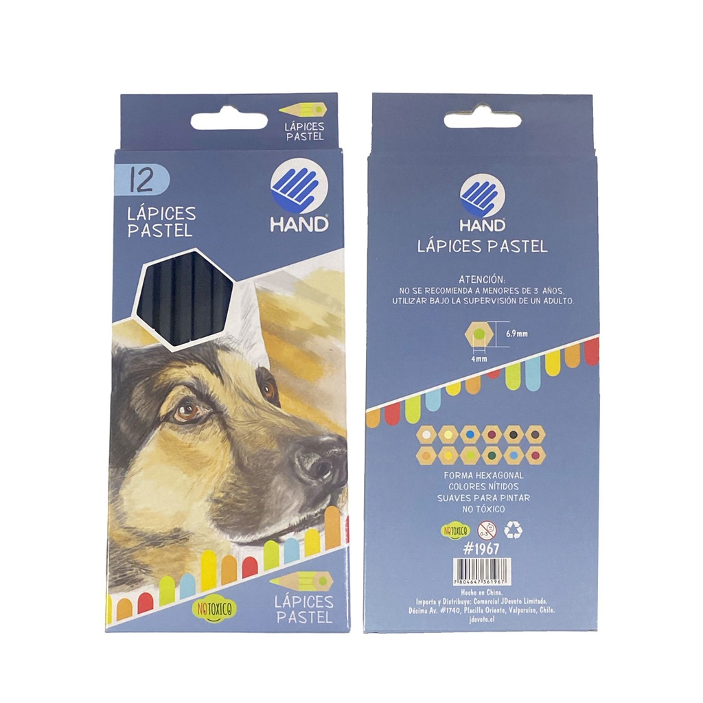 Pastel Seco Hand Lápices 12 colores