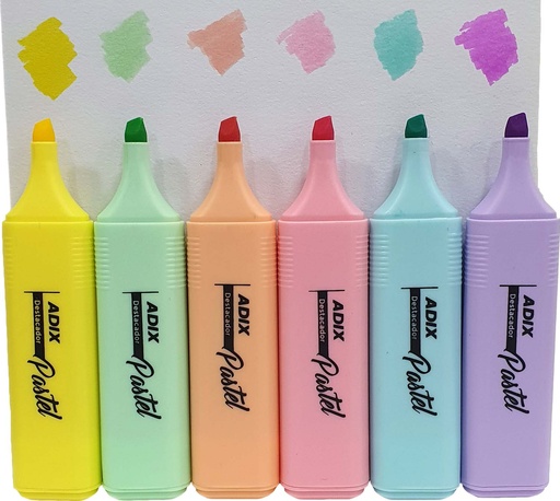 Destacadores de colores pastel Adix