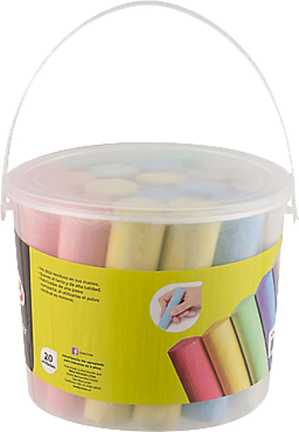 [A501020] Balde de Tiza Grande Adix 5 Colores (20 tizas)