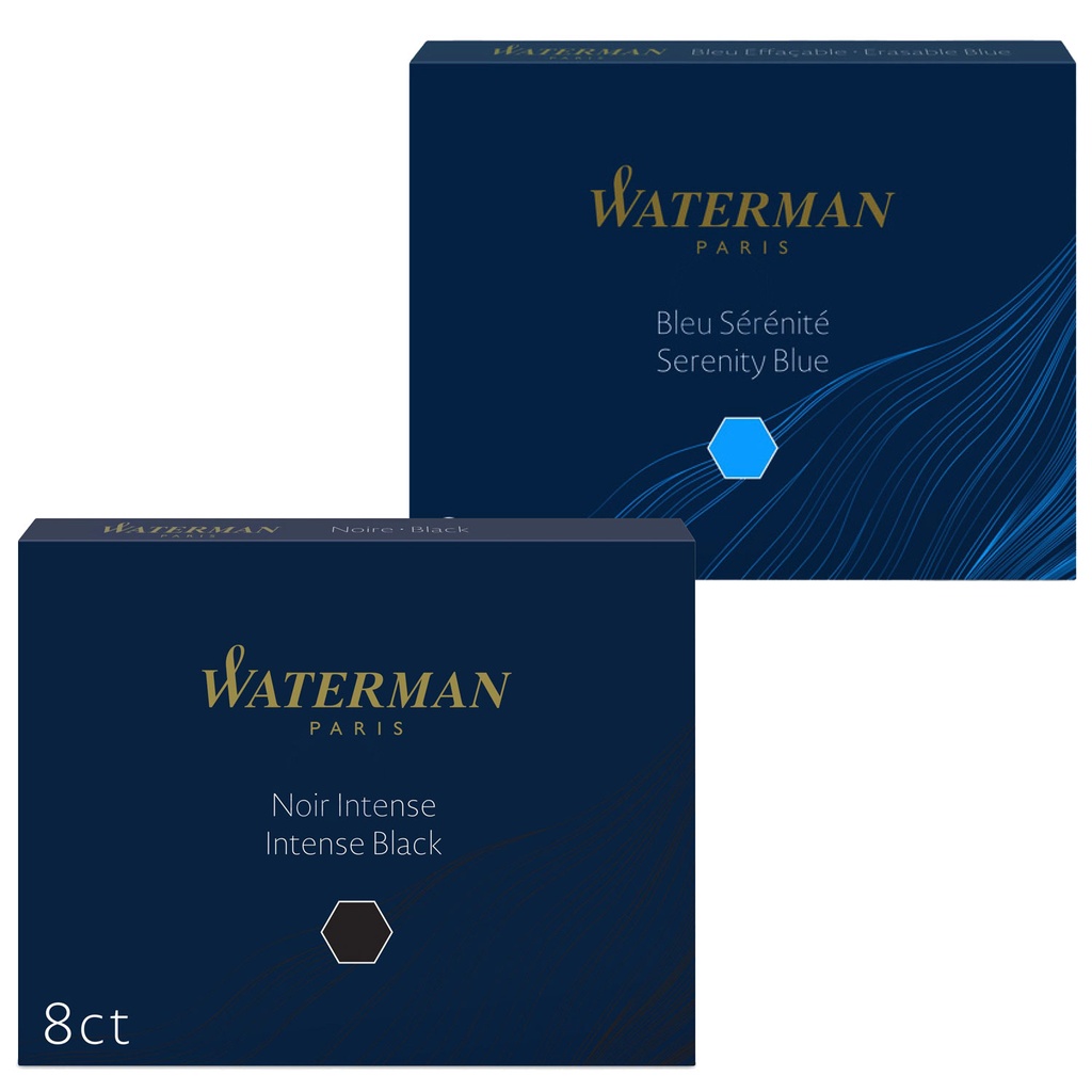 Cartuchos largos de tinta para plumas (8ud) Waterman