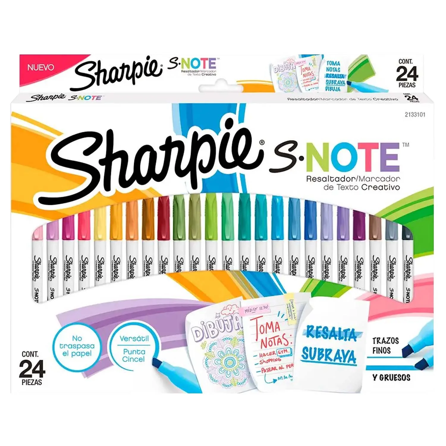 Destacadores Sharpie S-Note 24 colores Permanente