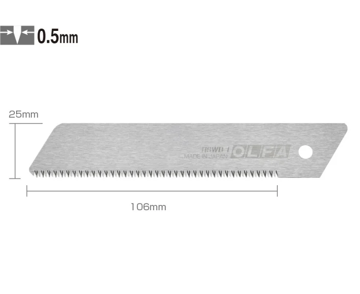 [HSWB-1/1B] Repuesto para Cuchillo Olfa Extra Fuerte Tipo Sierra 1ud
