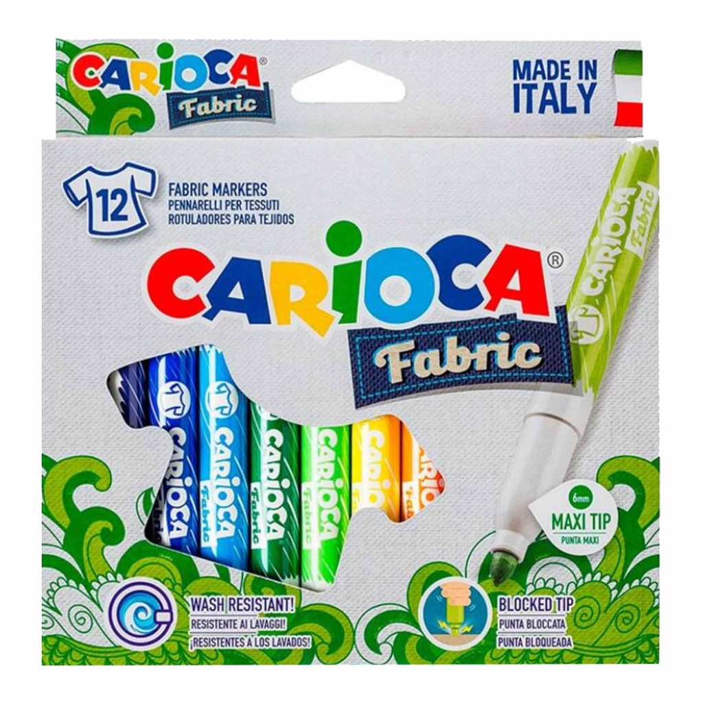 Plumones Carioca para Tela (12 colores)