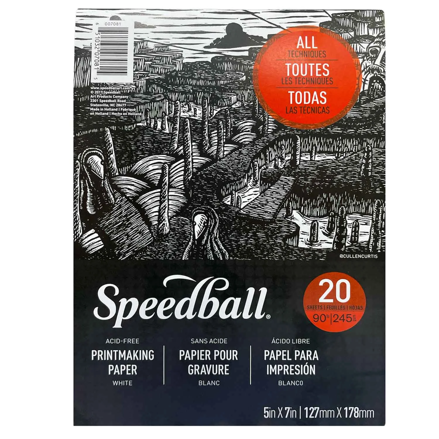 [7081] Block Papel Para Grabado Speedball 12.7x17.8cm 245gr. 20hj