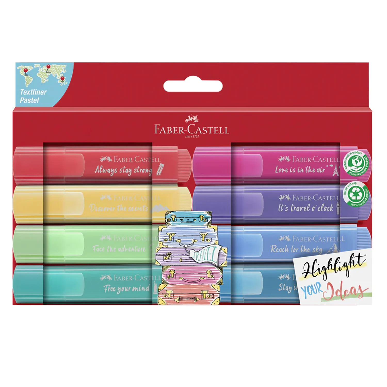 [254626] Destacador Faber-Castell TL 46 Pastel promo (8 Colores)