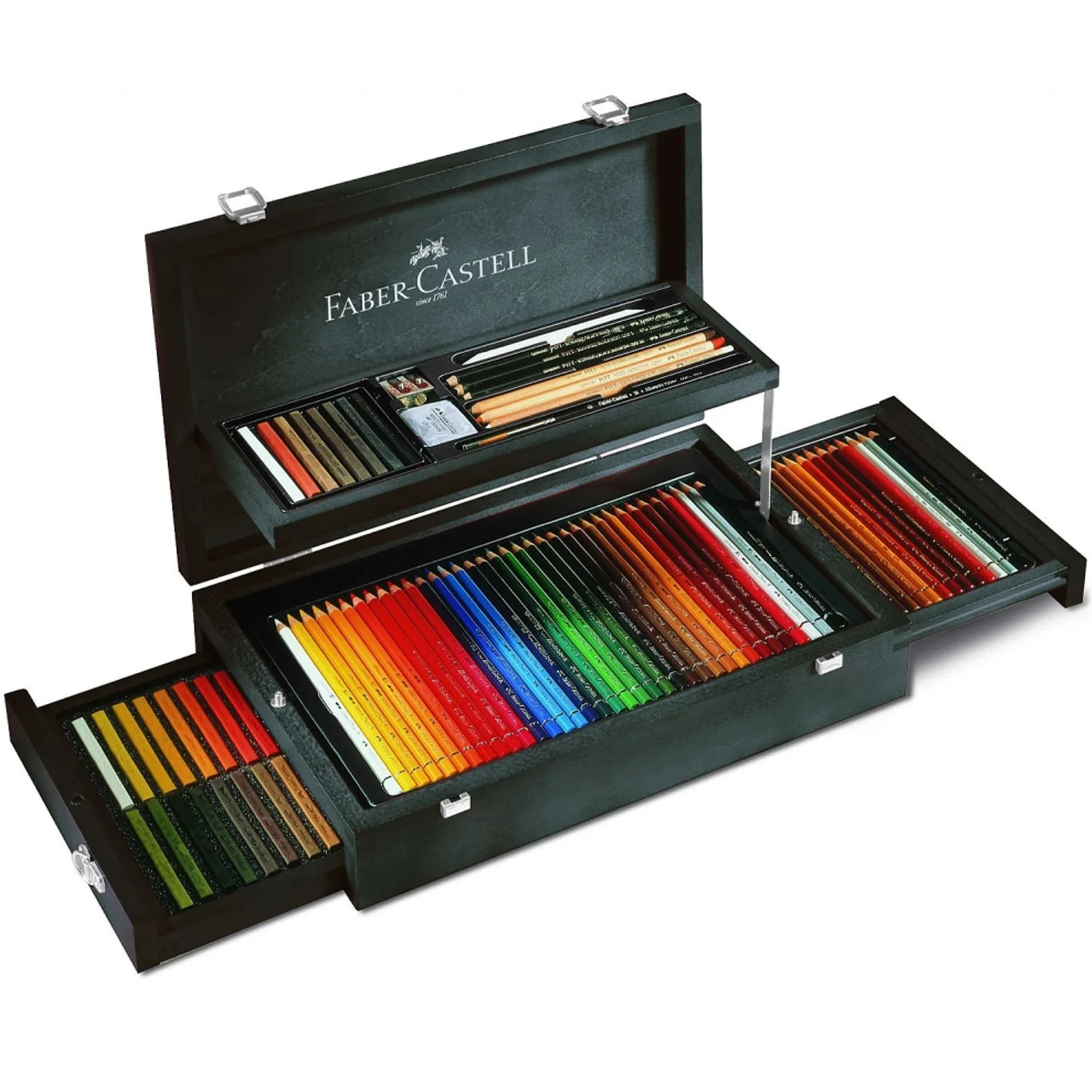 [110085] Estuche Madera Art & Graphic Faber-Castell 126 pzas- 3 Gamas