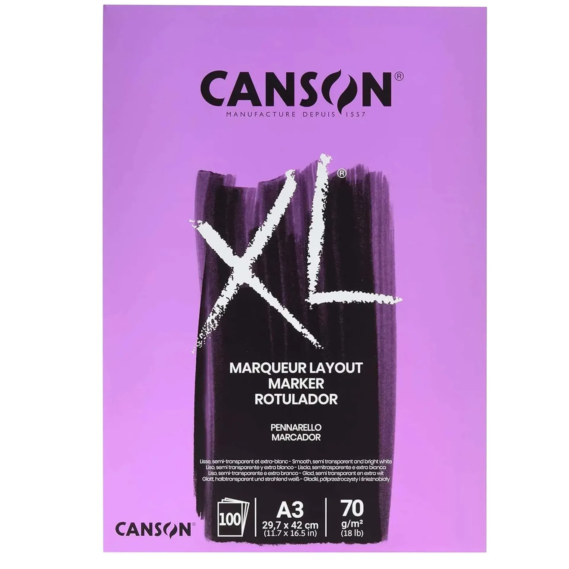 [297237] Block Canson XL Marker A3(29.7x42cm) 70gr 100hjs