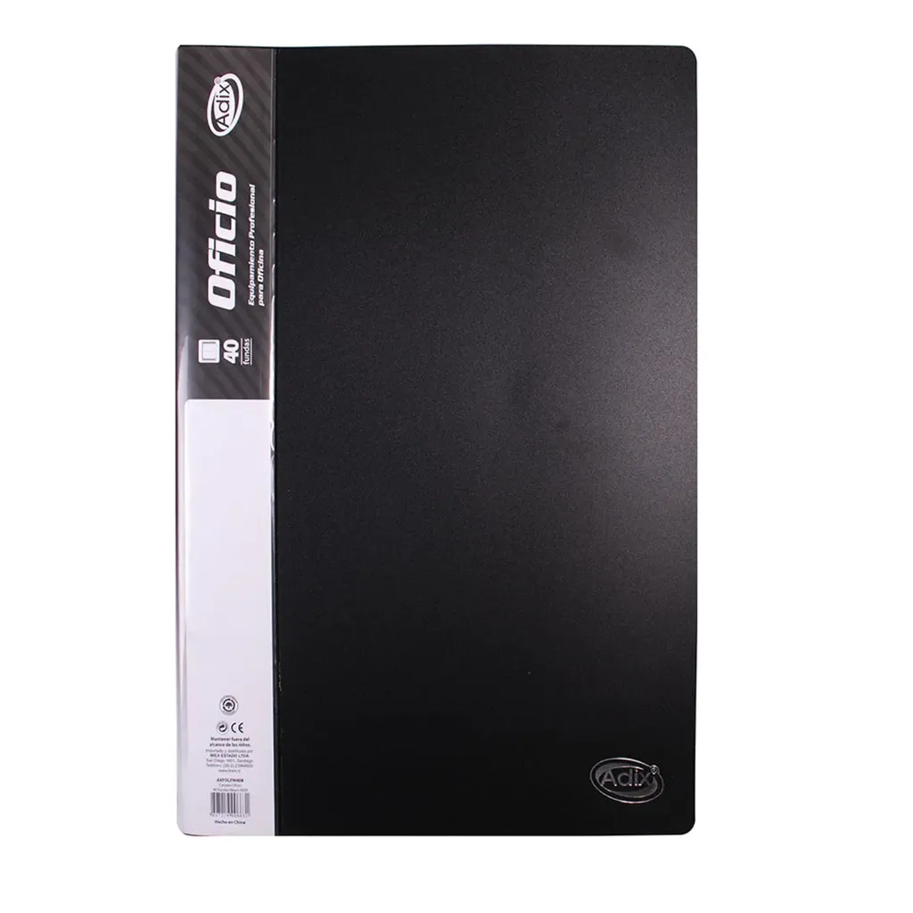 [A103019] Carpeta Adix con 40 Fundas Color Negro (Oficio)