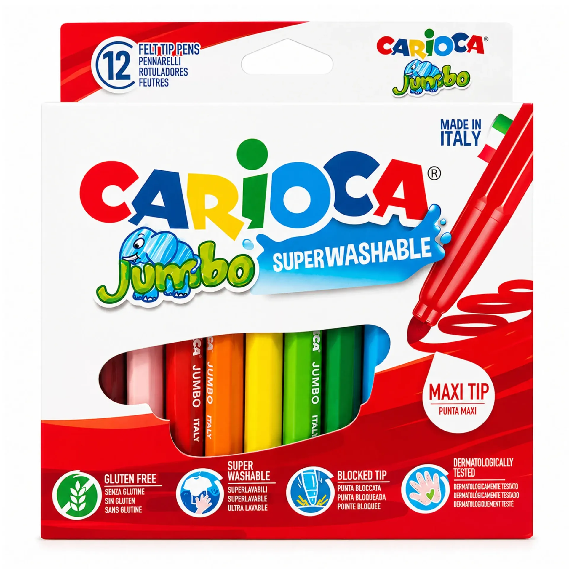 [40569] Plumones Jumbo Carioca 12 Colores