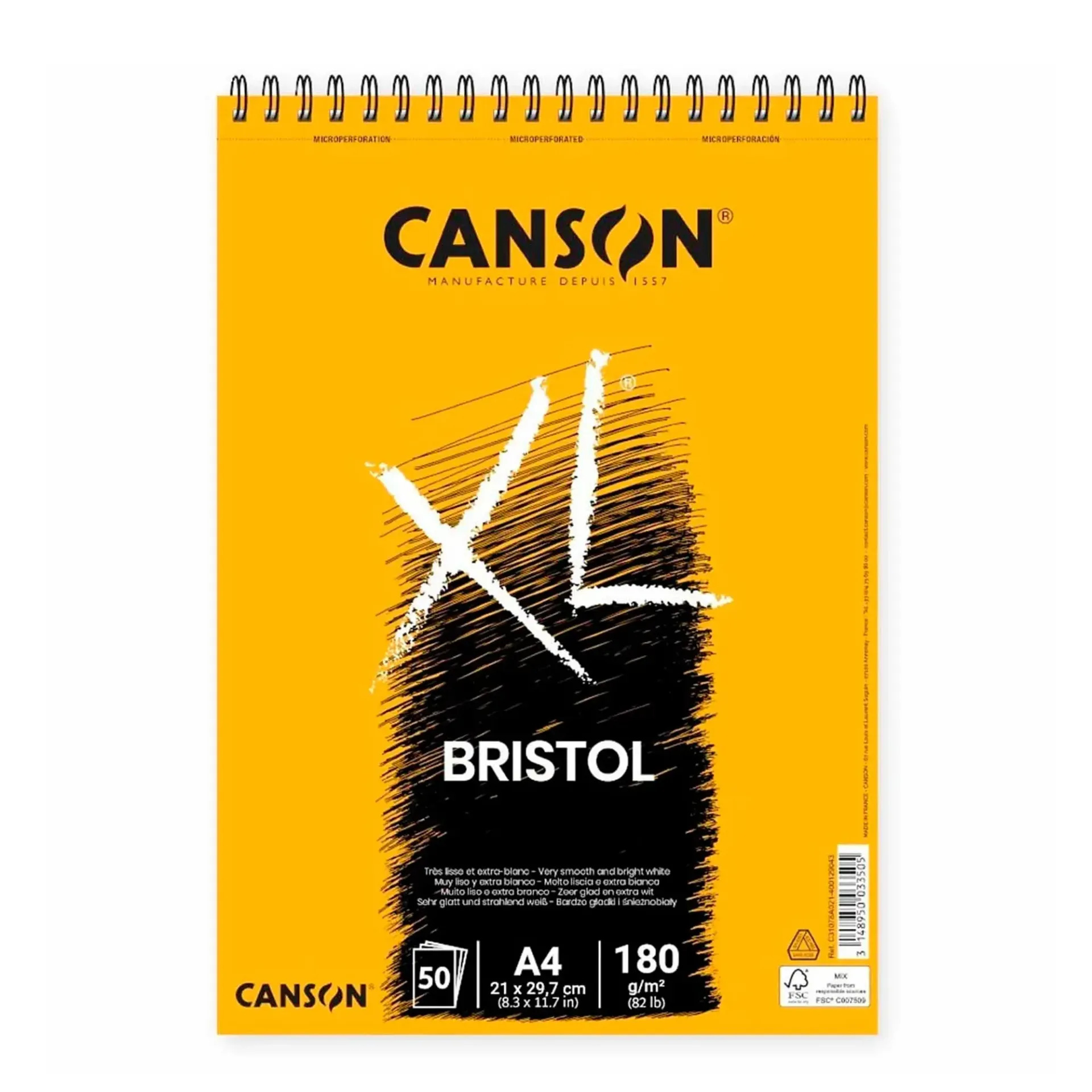 [C31078A021] Croquera Canson XL Bristol 180gr 50 hjs A4 (21x29.7cm)