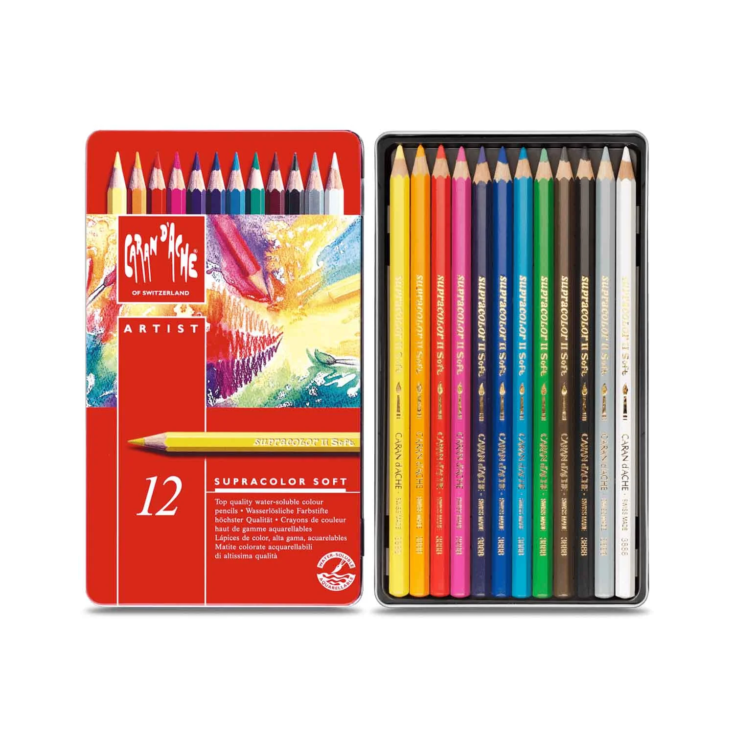 [CA3888312] Lápices Acuarelables Caran d'Ache Supracolor (12 colores)