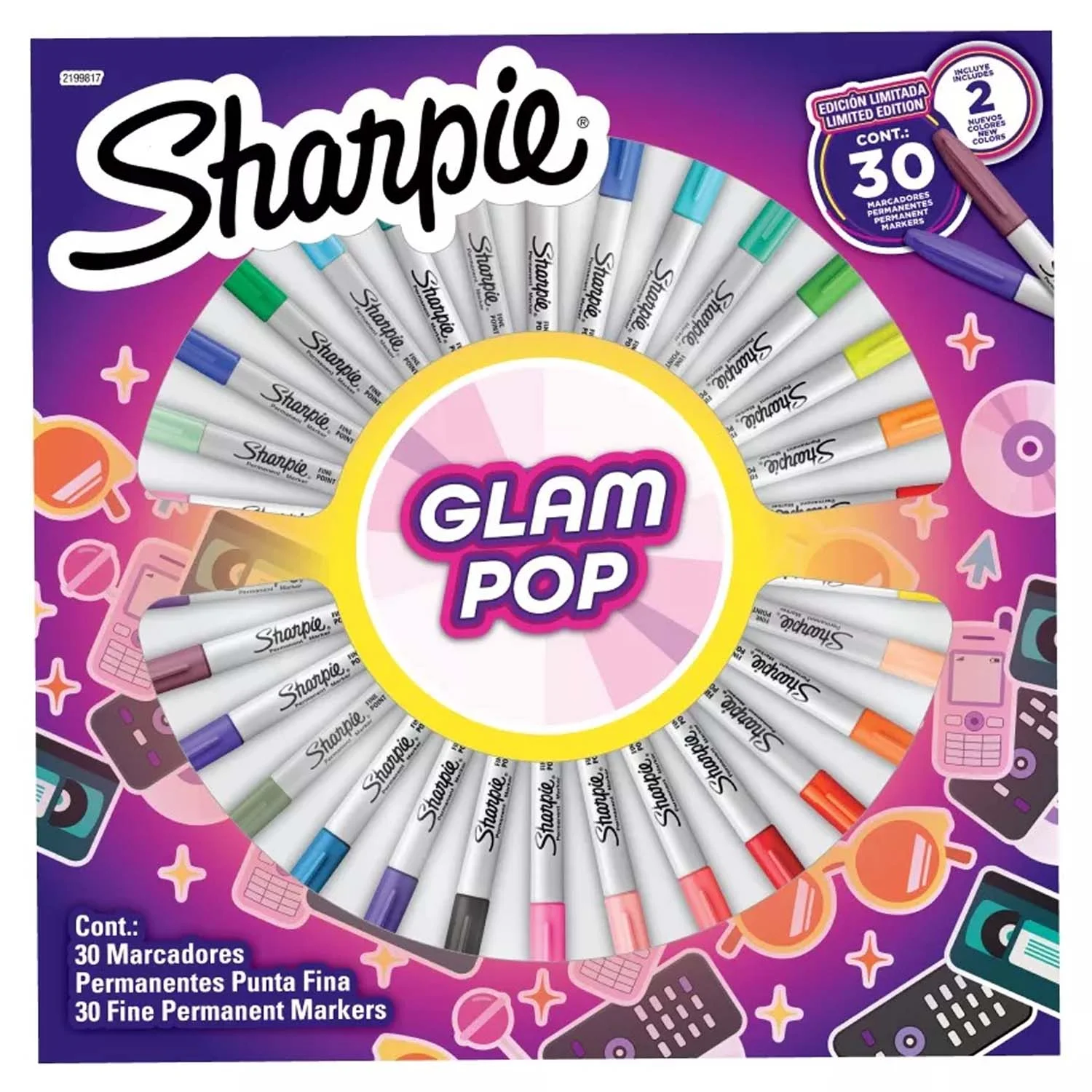 [2199817] Marcador Sharpie Glam Pop 30 Colores Permanente