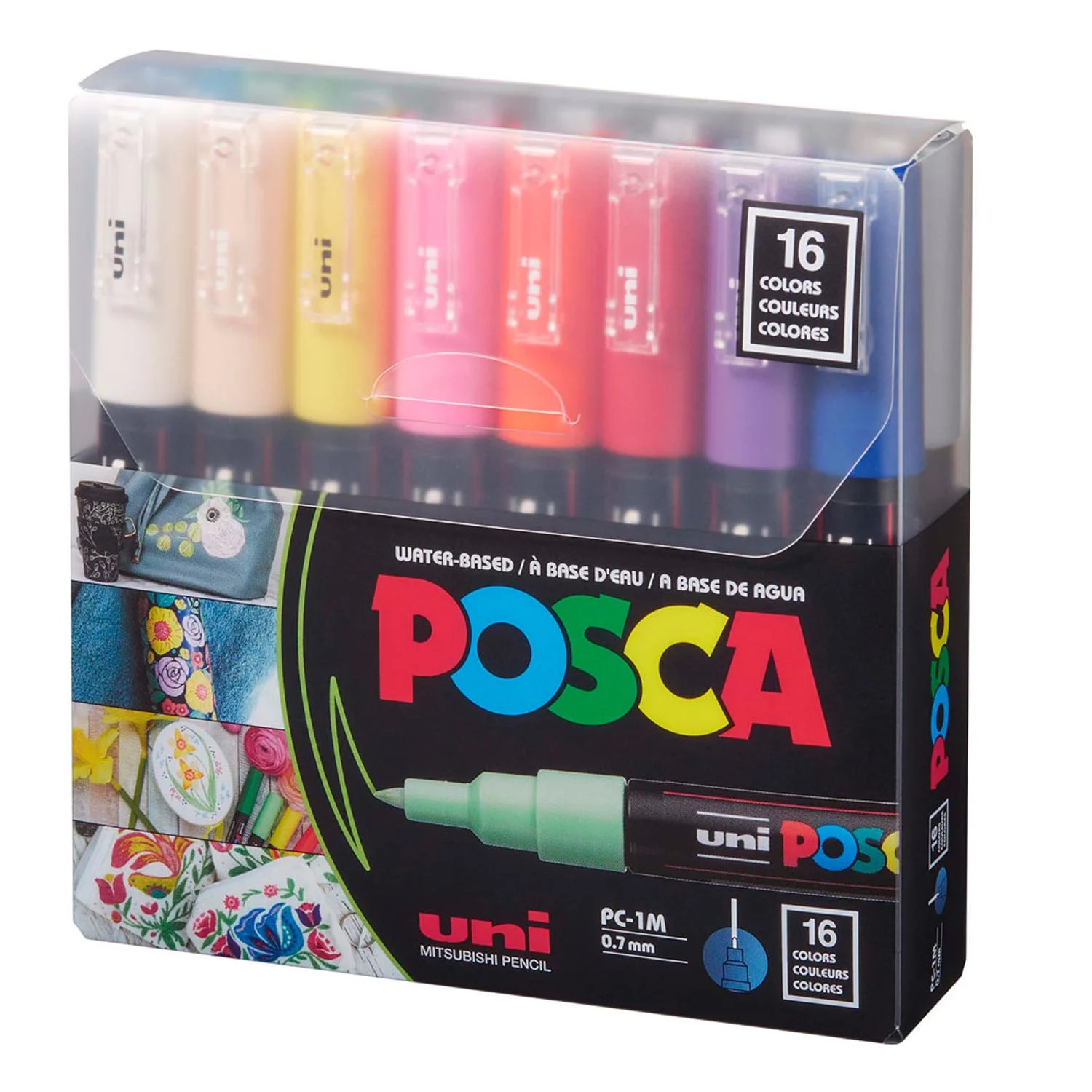 [PC1M-186416] Marcador Uni Posca set 16 Colores 1M (0.7mm)