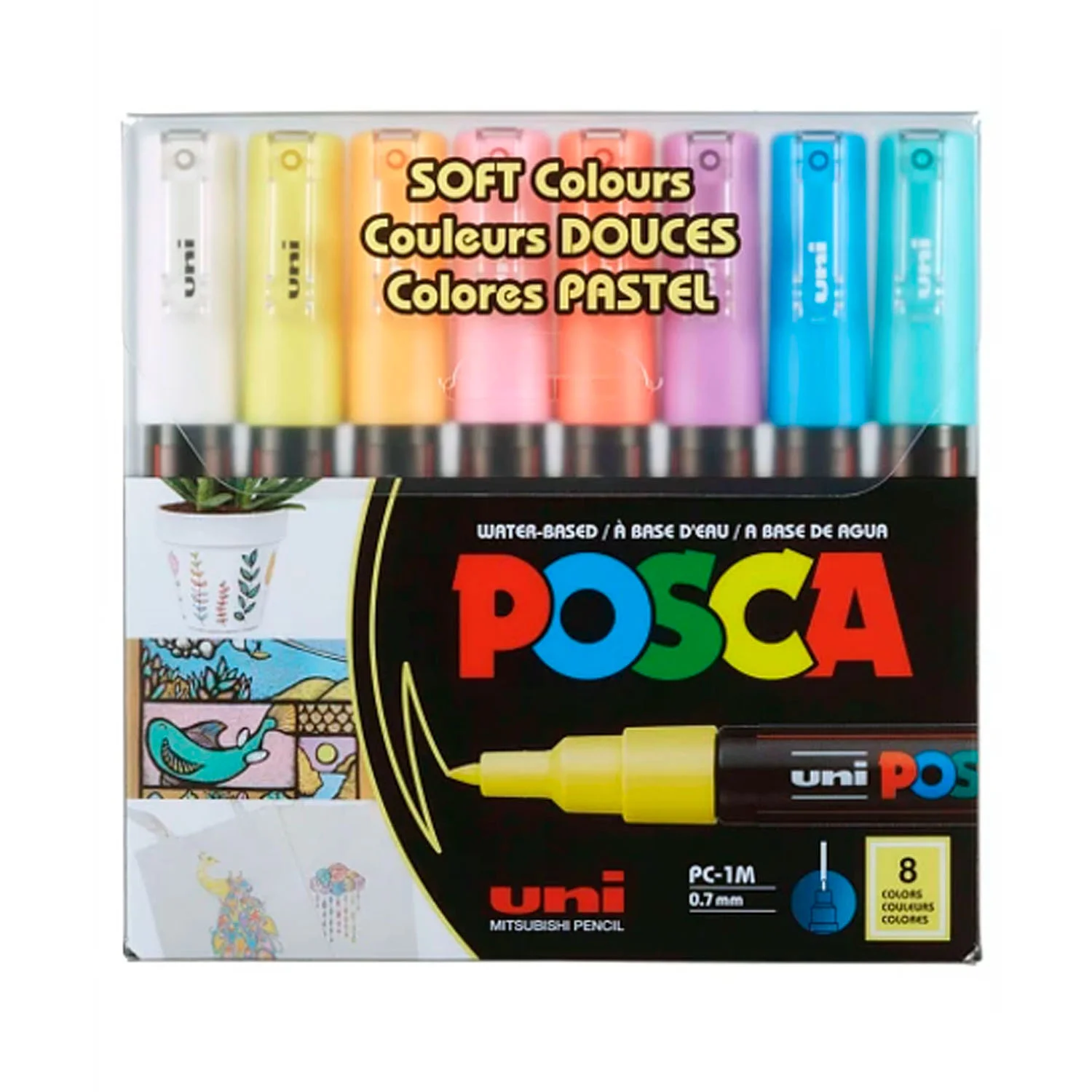[PC1M-186409] Marcador Uni Posca set 8 Colores Pastel 1M (0.7mm)