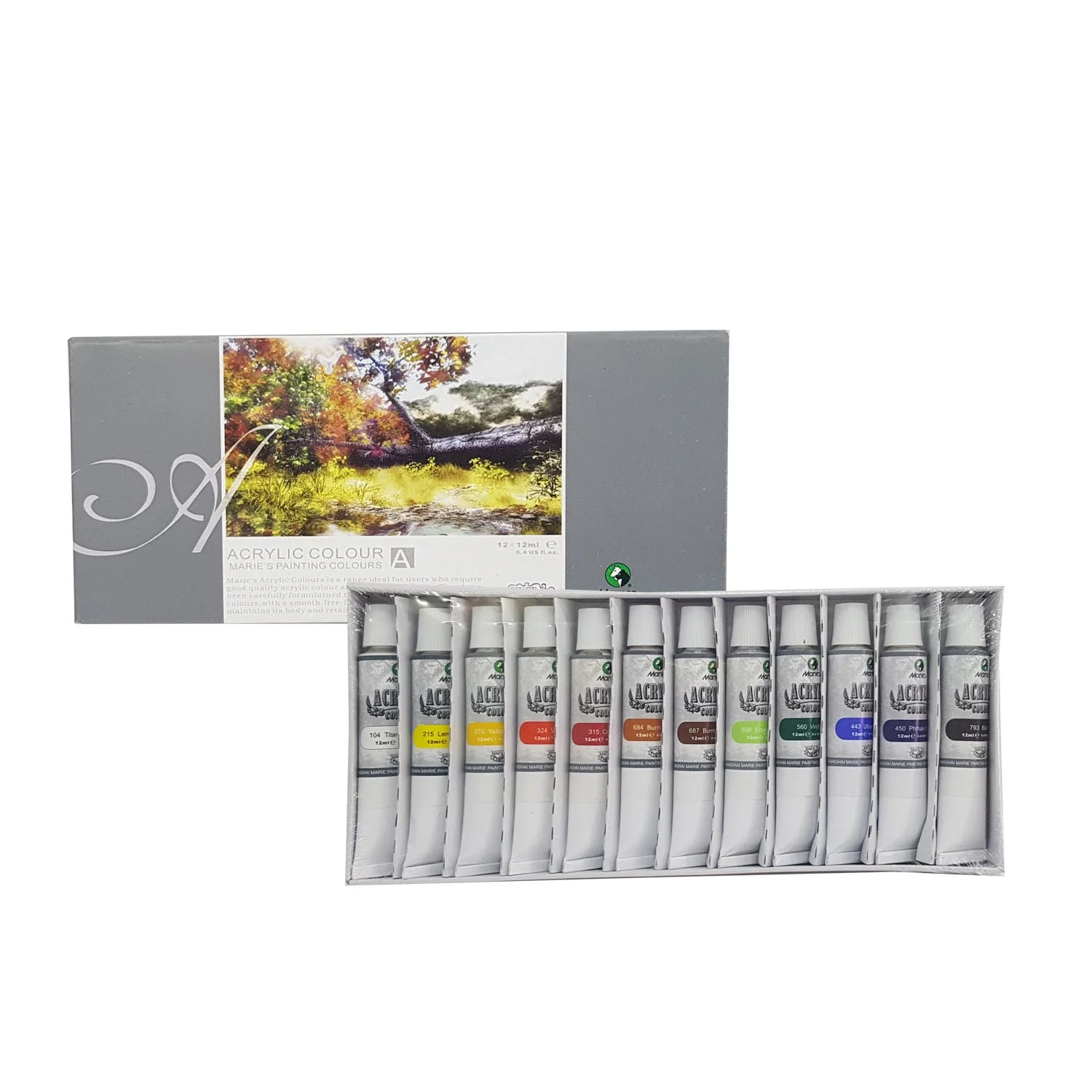 [ACRIMAR001] Pintura Acrílica Marie's en Tubos de 12ml (12 colores)