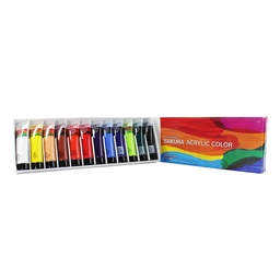 [XAC20-12] Set de 12 pinturas acrílica Sakura en tubos 20ml