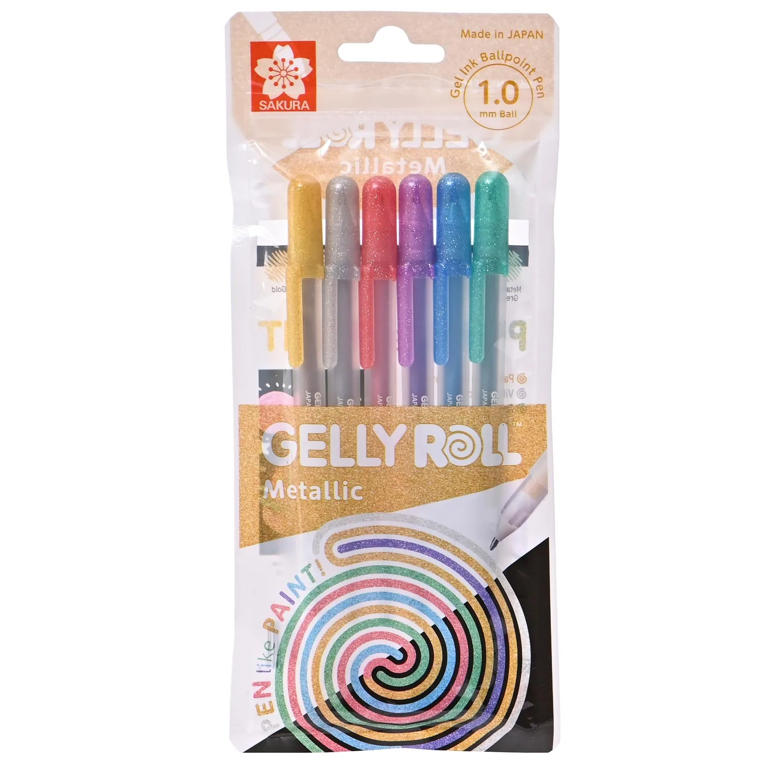 [XPGB10-MT6A] Set Lápiz Gel Gelly Roll Sakura Metallic 6 Colores