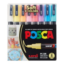 [PC3M-249222] Uni Posca PC-3M Set 8 Marcadores Pasteles (0.9 mm-1.3mm)