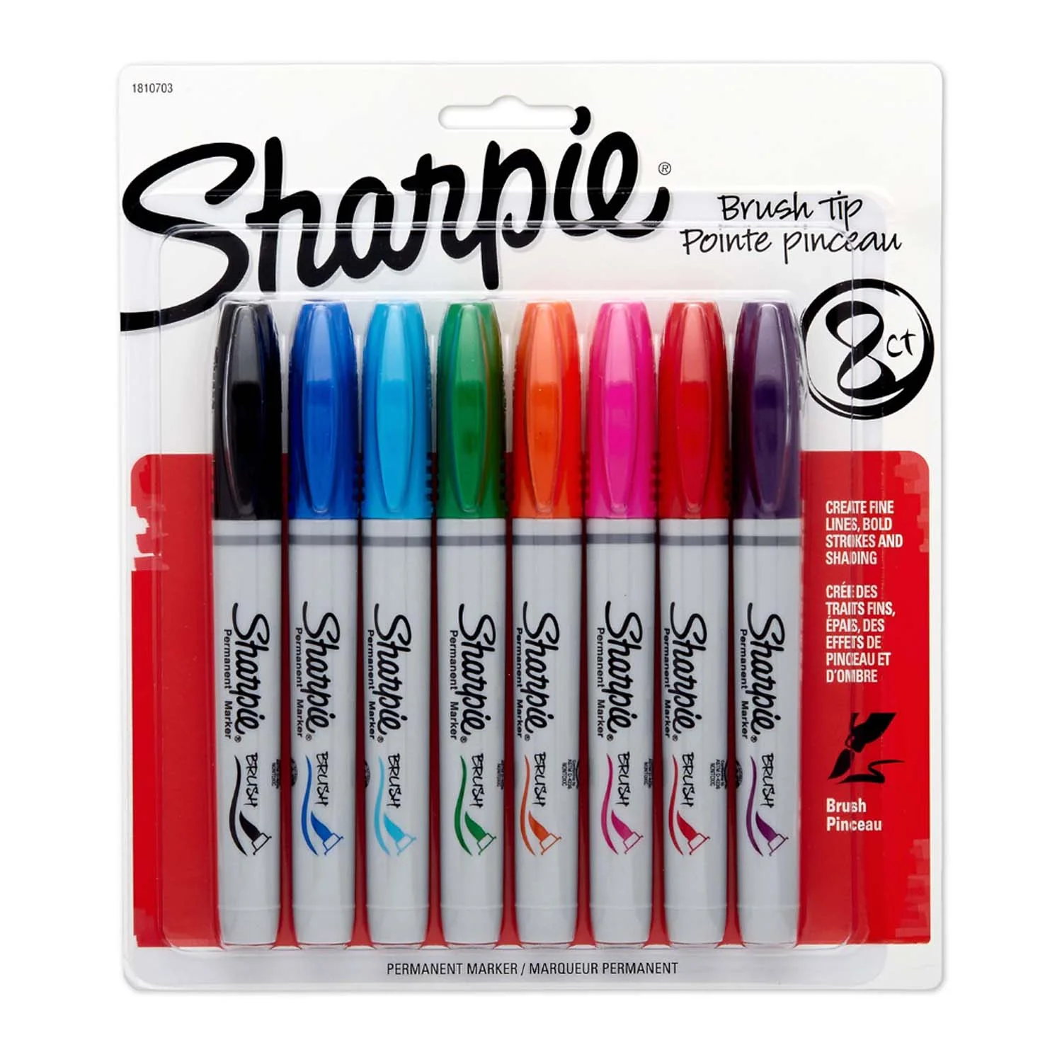 [1810703] Set Marcadores Sharpie Punta Pincel (8 Colores)