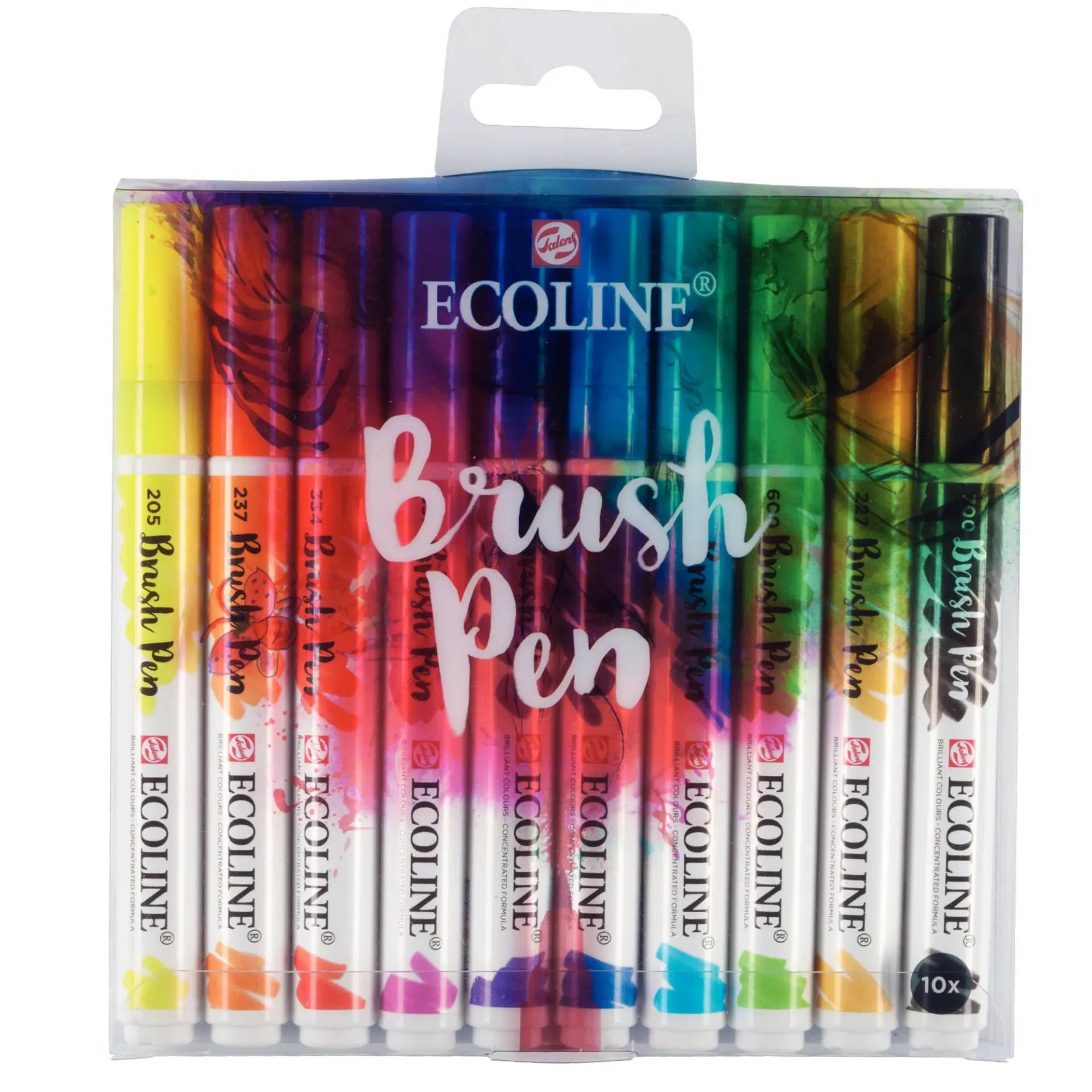 [11509002] Set Plumones Punta Pincel Ecoline (10 Colores)