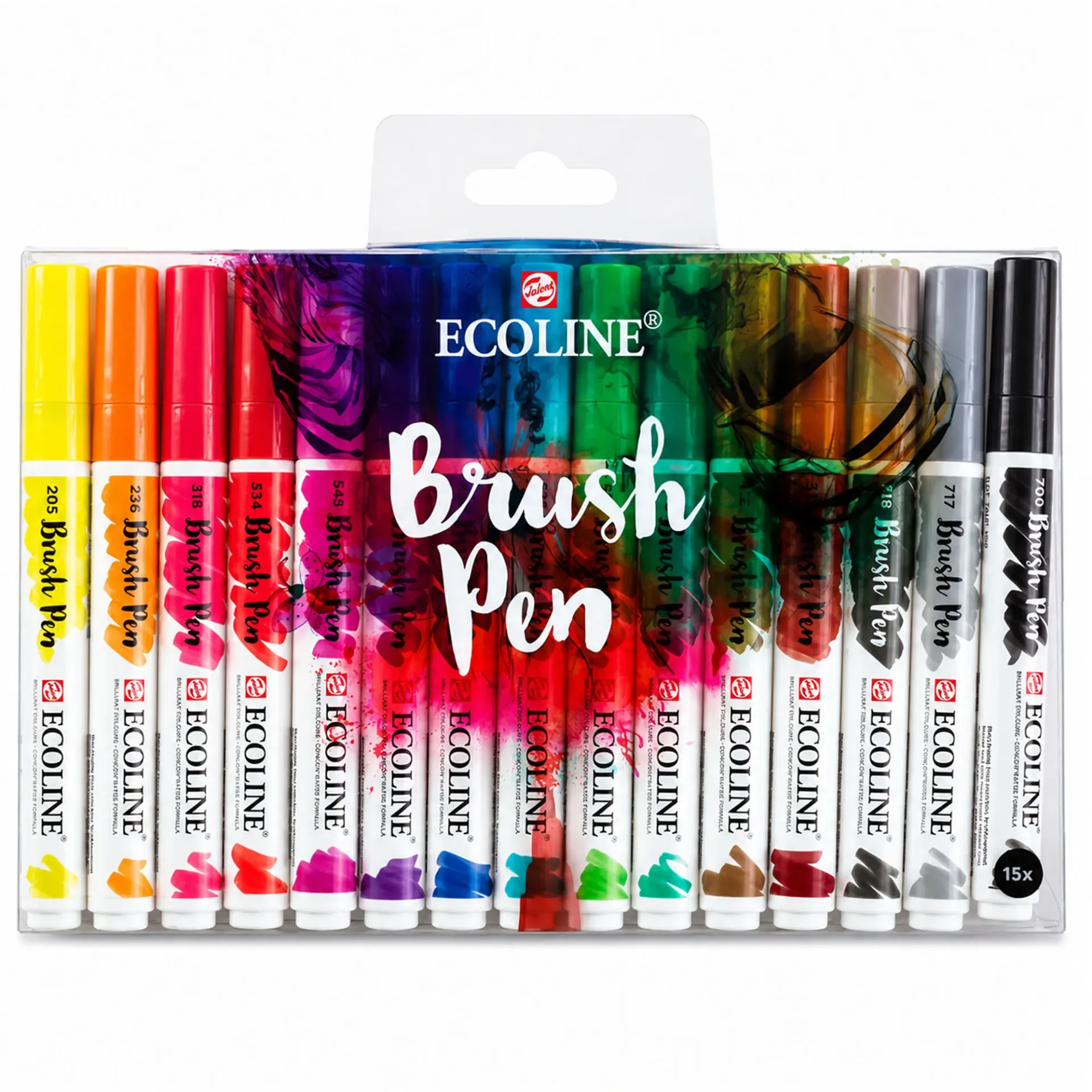 [11509003] Set Plumones Punta Pincel Ecoline (15 Colores)