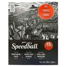 [7082] Block Papel Para Grabado Speedball 27.9x35.6cm 245gr. 15hjs