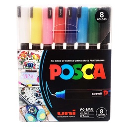 [PC1MR-181700] Marcadores Uni Posca 8 Colores 1MR 0.7mm