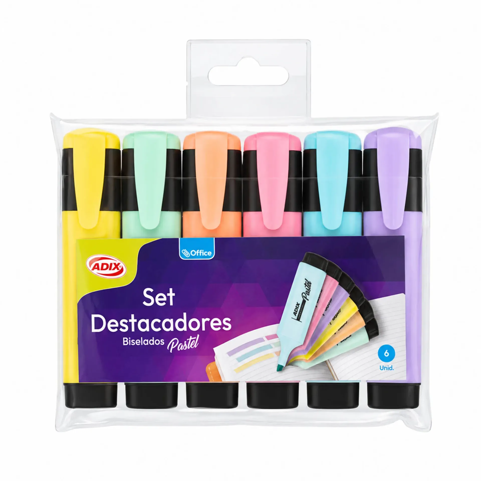 [A603019] Set de Destacadores Adix Colores Pastel