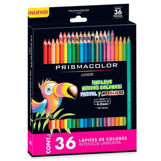 Lápices Pastel y Metálicos Prismacolor Junior 36 Colores