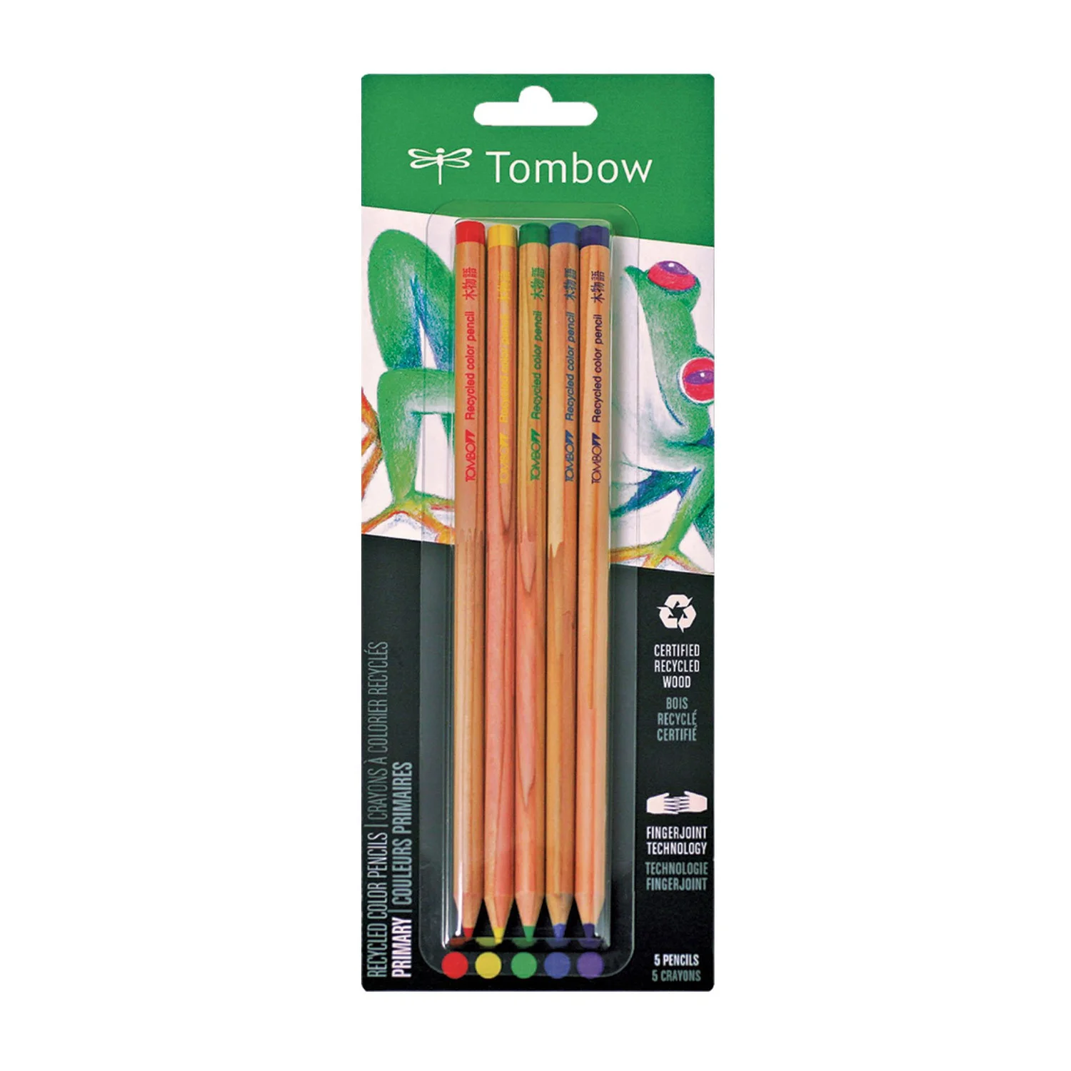 [61550] Set de Lápices Color Recycled Tombow (5 Colores Primarios)
